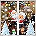 heekpek Natale Vetrofanie per Negozi Vetrine Adesivi di Neve e Natalizie Albero e Natalizi Babbo Rimovibile Stickers con Stampa Fronte-Retro Decorazioni Casa per Fnestre Addobbi Fai da Te