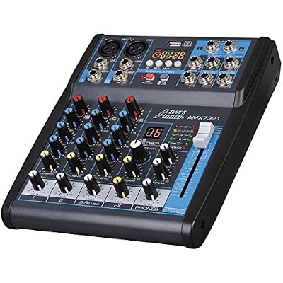 Audio 2000s AMX7321UBT 4-Channel Audio Mixer Sound Board with USB, Bluetooth and Sound Effects