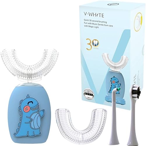 Miniatura 13 de V-White - Cepillo de dientes eléctrico para adultos, ultrasónico, en forma de U, para blanquear los dientes, limpieza bucal en 360°, protección