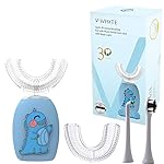 V-WHITE Electric Toothbrush Kids- Ultrasonic U-Shaped Toothbrushes for Teeth Whitening - 360 Mouth Cleansing, Hands Free Gums Protection - Wireless Charging & LED Light - Waterproof IPX7 Certified
