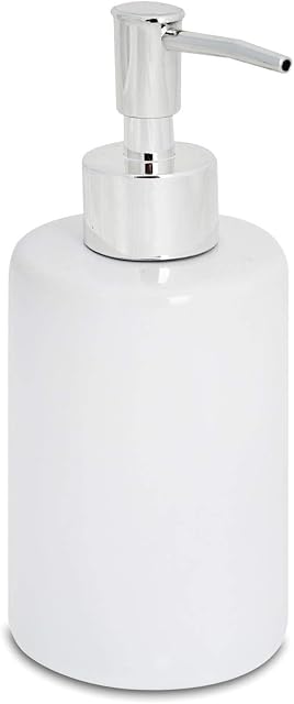 Harbour Housewares Soap Dispenser - Glazed Ceramic Household Hand Pump Bottle - 280ml - White