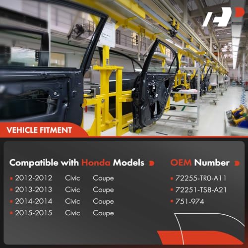 A-Premium Power Window Regulator with Motor Front Driver Side Compatible with Honda Civic 2012-2015 Coupe Front Left Driver Side by A-Premium - Image 3