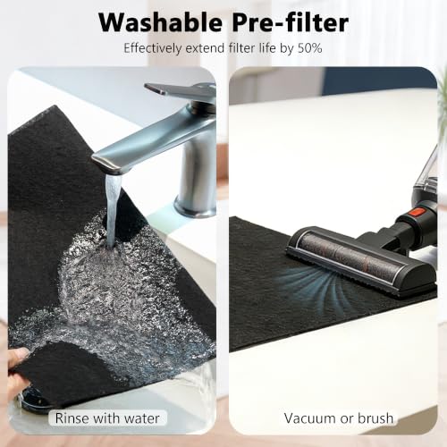 Image of 2 Pack KJ03 Filter Replacement + 8 Washable Pre-Filters | Compatible with Dhyala KJ03 Purifier | 3-Stage Filtration