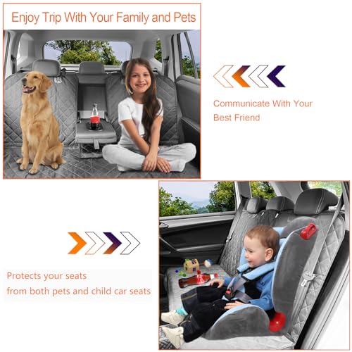 ALLANSING Back Seat Cover for Cars,SUVs &Trucks - Waterproof Nonslip Pet Seat Cover, Available for Armrest Bench Seat Protector(Black)
