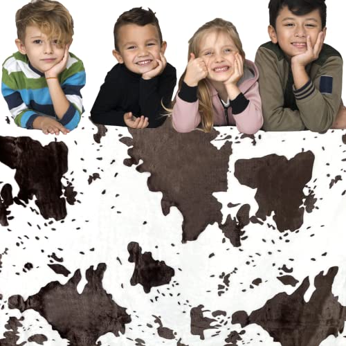 Fleece Blankets King Size Cow Print Blanket For Bed Couch, Soft Cozy Fuzzy Large Blanket, Luxury King Size Cow Throw Blankets 108X90 Inches #TOP5