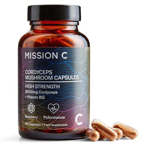 Mission C Cordyceps Mushroom 8000mg with Vitamin B5 Capsules