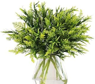 THE BLOOM TIMES Artificial Greenery (Pack of 6), Fake Foliage Plants Stems Faux Flowers for Home, Wedding, Garden, Farmhou...