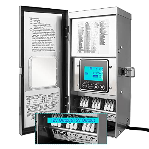 Solaroxy 300W Outdoor Low Voltage Landscape Lighting Transformer With Digital Timer And Photocell, Weatherproof Light Transformer For Garden Lights, Lawn Lights, Pathway Lights #TOP4