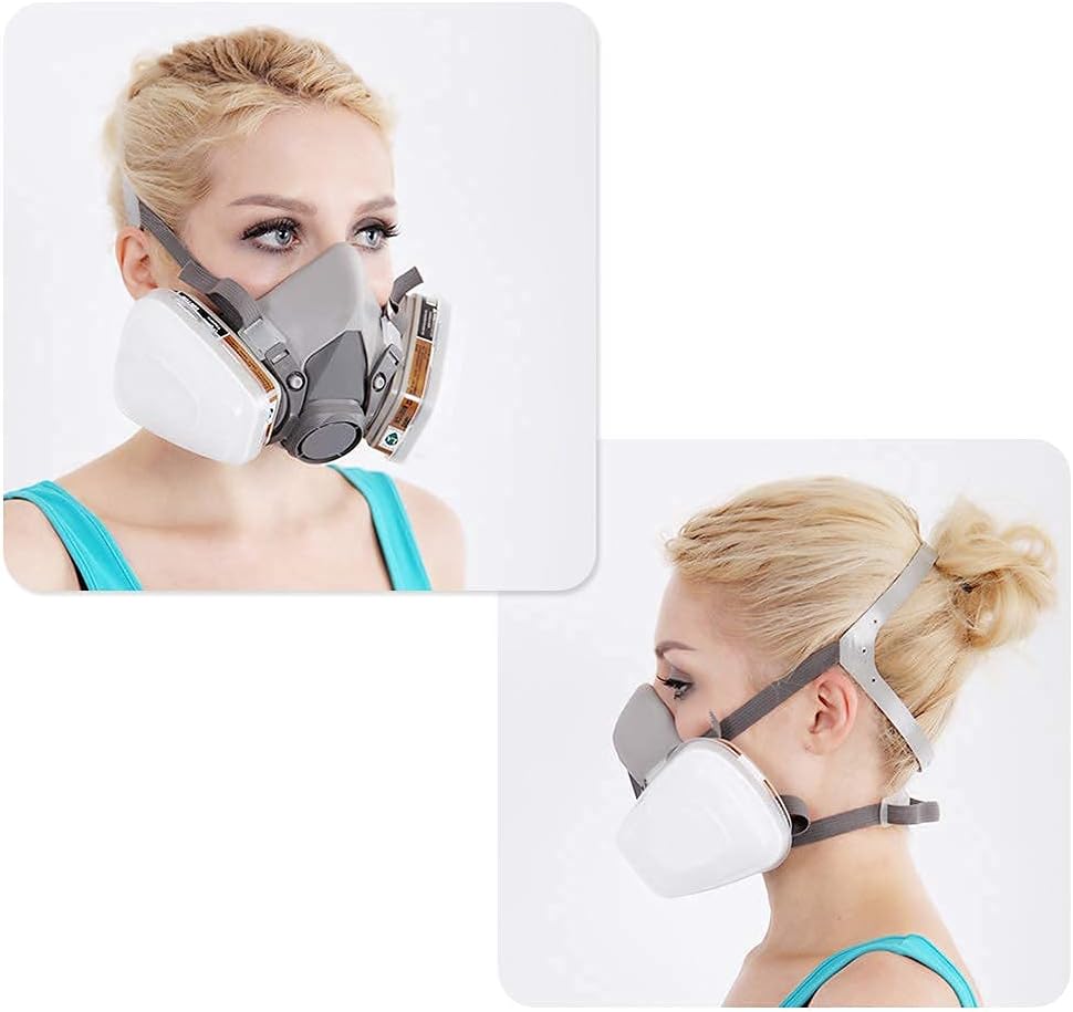 Faburo Respirateur Demi-Masque, Protection Masque à Double Couche 