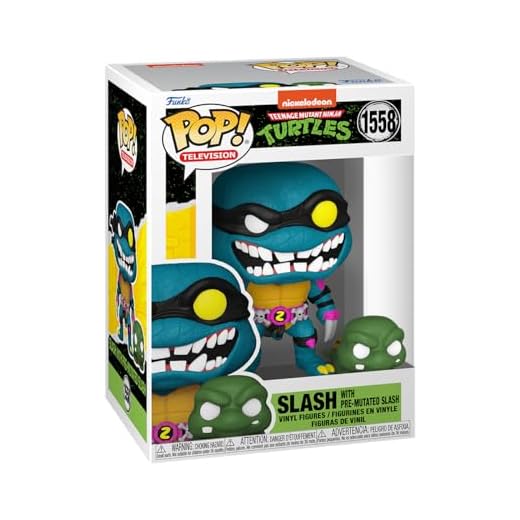 Funko Pop! & Buddy: Teenage Mutant Ninja Turtles (TMNT) – Slash & Turtle Slash & Pre-mutated, Turtle Slash & Turtle Slash - TMNT Retro/Classic - Figurine en Vinyle à Collectionner - Idée de Cadeau