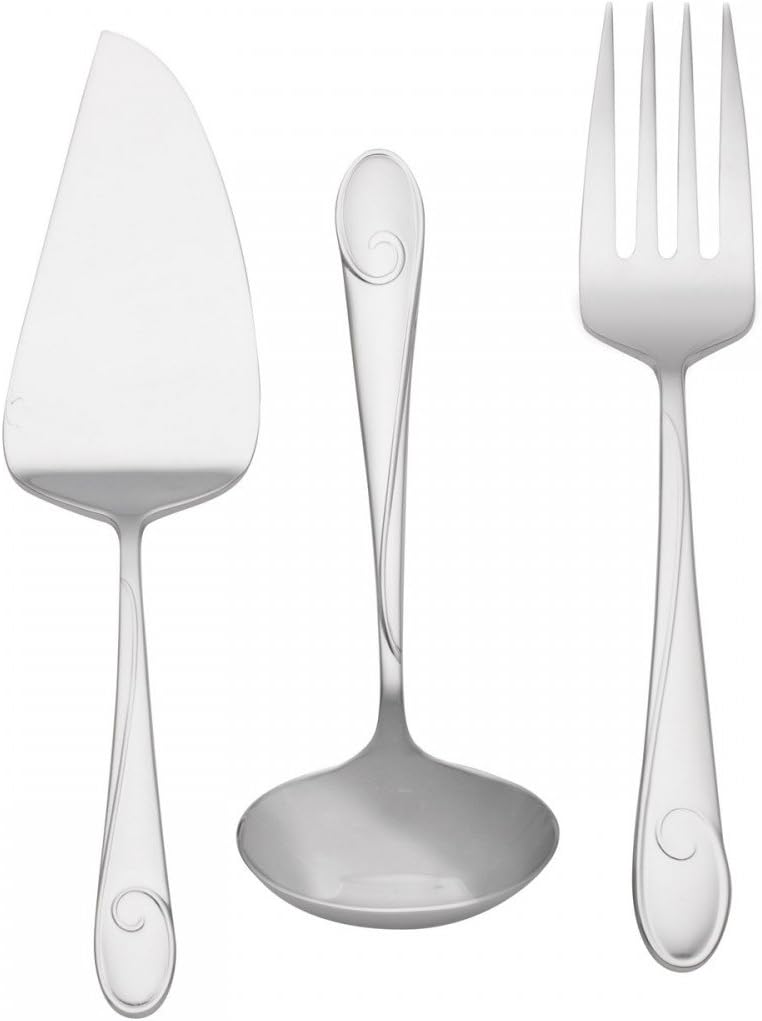 Amazon.com | Waterford Ballet Ribbon 18/10 Stainless Steel 3-Piece ...