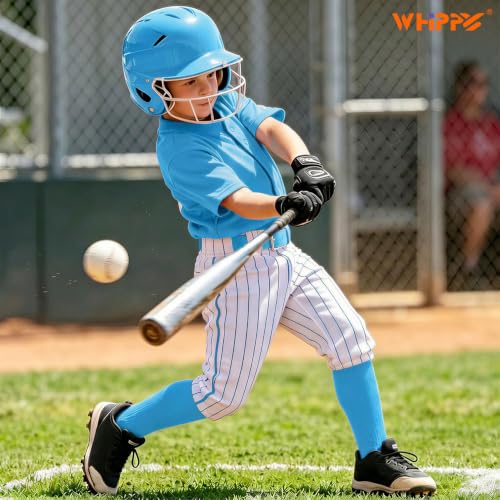 Image of WHIPPY Baseball Socks and Belt Combo Set Knee-High Softball Socks & Adjustable Elastic Belt for Kids Youth Adult