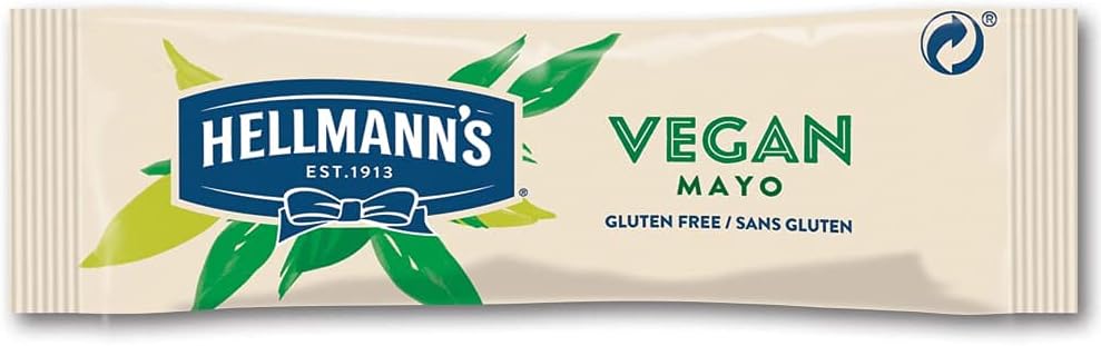 100 x Hellmann's Vegan Mayo Sauce Sachets - 10ml Individual Mayonnaise Packets - Exclusively comes Free with 25 x TRULY Salt Sachets