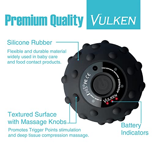 Vulken Acusphere 4 Speed High Intensity Vibrating Massage Ball For Muscle And Fitness, Plantar Fasciitis Pain Relief, Myofascial Release And Trigger Point Treatment #TOP4