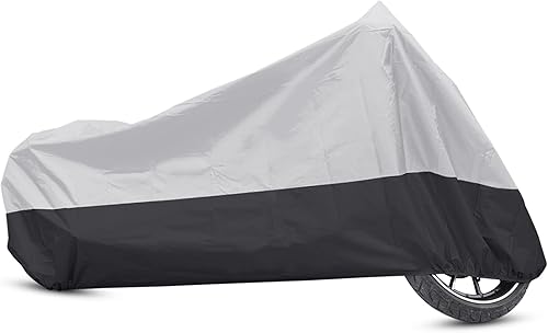 uxcell Funda para motocicleta para todas las estaciones, impermeable, a prueba de polvo, para exteriores, motocicleta, 180T, XL, tono plateado,