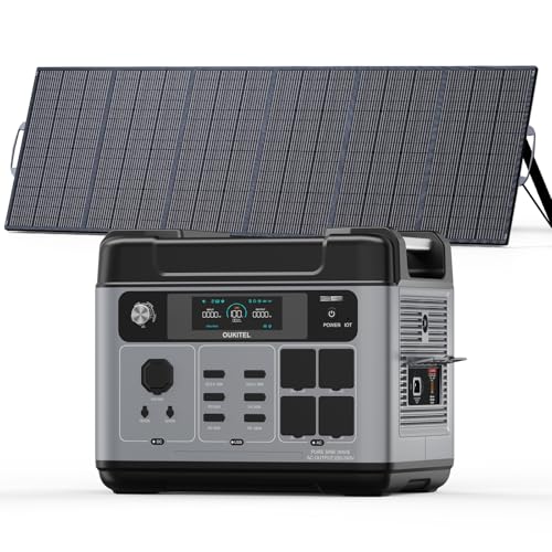 OUKITEL P2001 Pro 3200W/2048Wh Power Station With 500W Solar Panel, Solar Generator with 4 AC Outlets (6400W Peak), 1.5H Full Charging, APP Control Battery Backup for Home, Camping