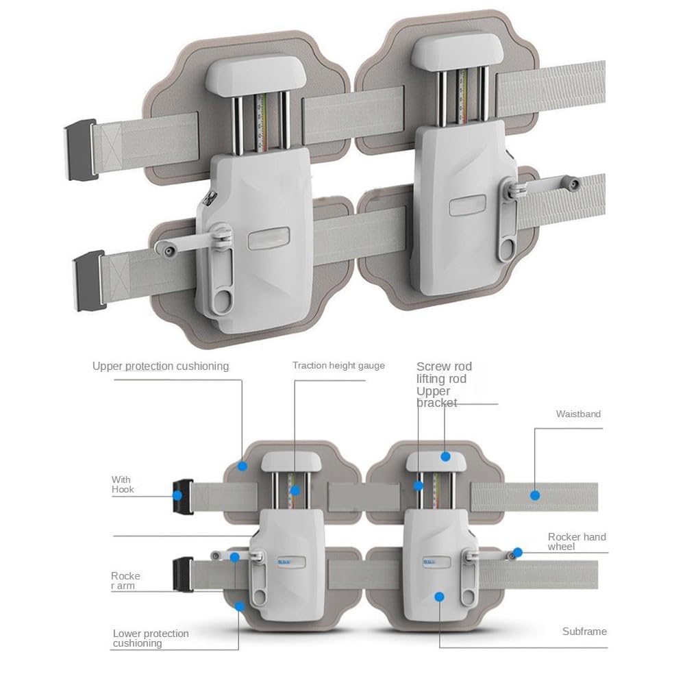 Dispositivo de descompresión espinal para el dolor lumbar: cinturón de tracción lumbar para hernias discales, ciática, estenosis y escoliosis, uso doméstico con estiramiento ajustable.