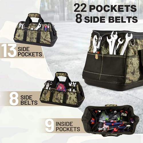 Image of WORKPRO 16-Inch Wide Mouth Tool Bag with Water-Proof Molded Base