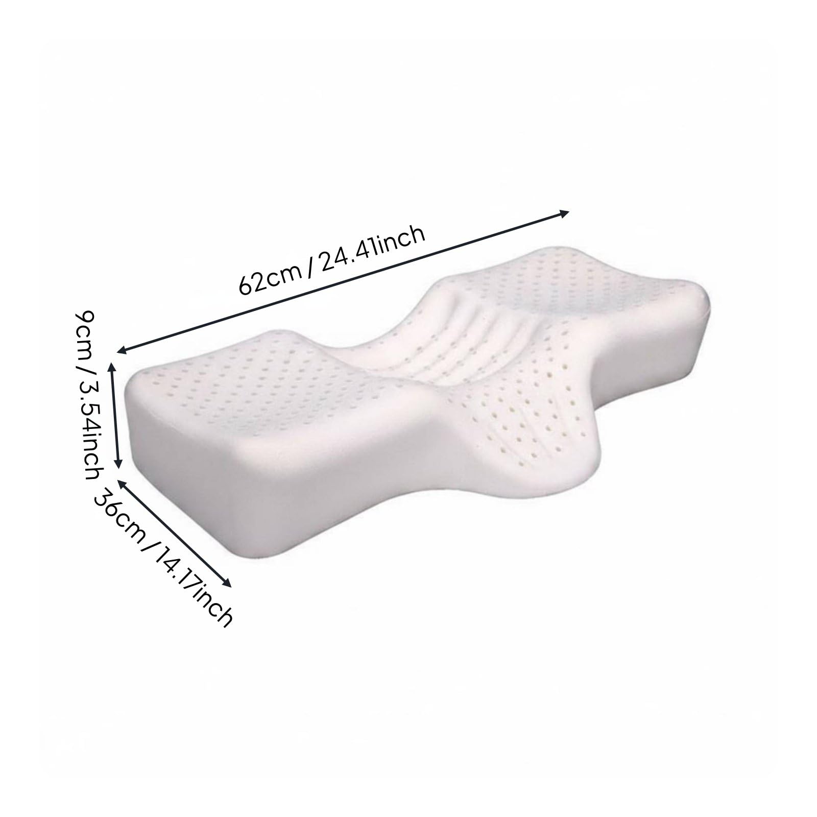 Qianly Almohada Cervical Látex Diseño Ergonómico Almohada Caucho Antiácaros, Protector De Cuello, Modelo Más Bajo Recomendado para Mujeres, Hombres Delgados, Estudiantes De Secundaria