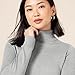 Amazon Essentials Women's Classic-Fit Lightweight Long-Sleeve Turtleneck Sweater, Light Grey Heather, Large