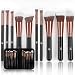 Magnifeko Professional Makeup Brushes Set With case (10-Piece Kit) Face, Eyeshadow, Blending, Contouring, Foundation | Synthetic Bristles | Round, Tapered, Kabuki and Angled