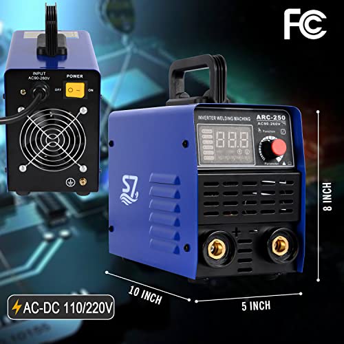 250A 110/220V Stick Welder Arc Welding Machine Dc Inverter Welder Dual Voltage Mma Welder Digital Display,Inversor Soldador With Electrode Holder Cable Clamp #TOP1