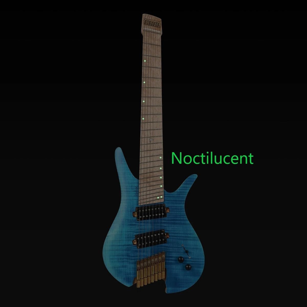 Batking 8 String Fanned Fret Headless Electric Travel Guitar with Luminous Inlay