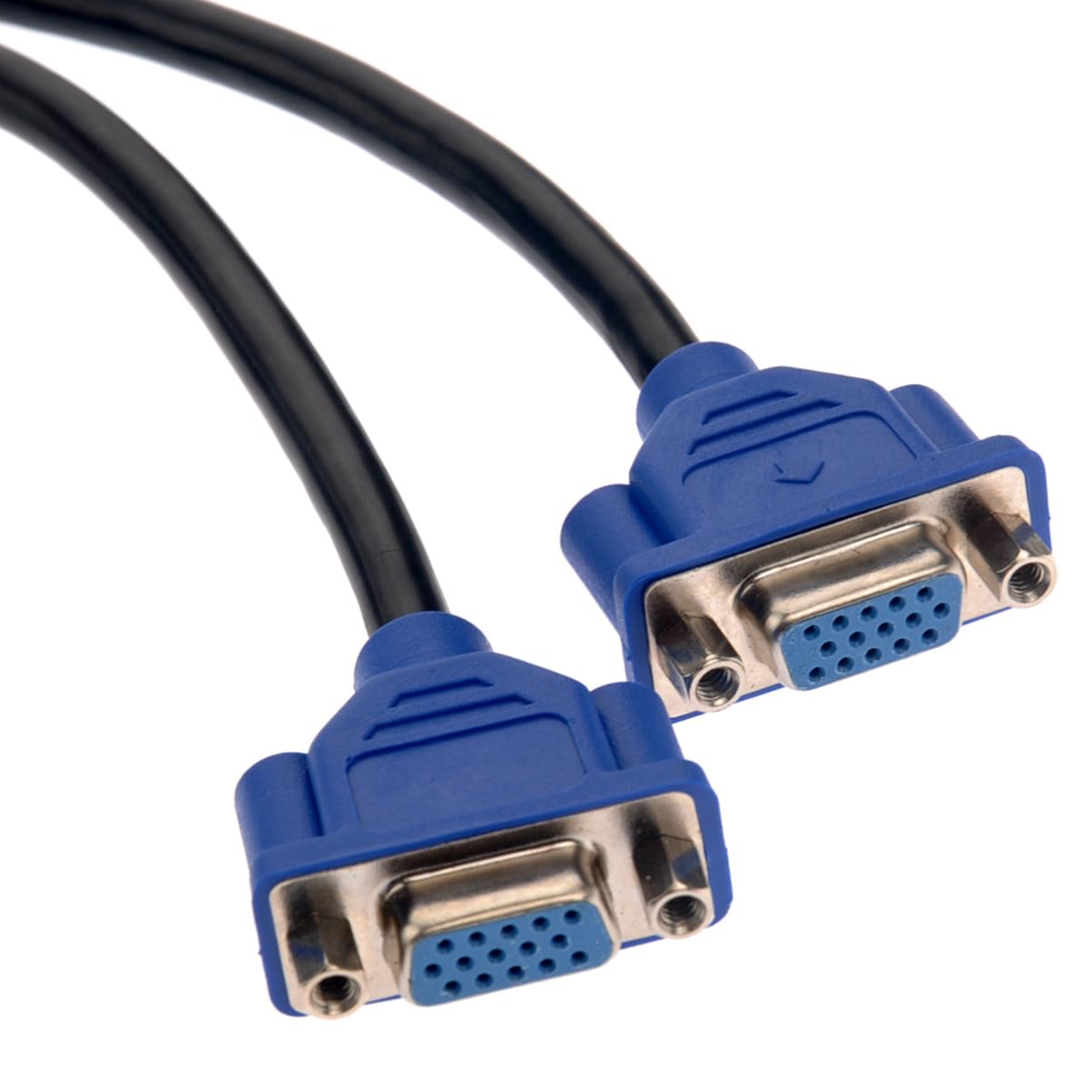 Dual Vga Splitter Adapter Cable for Computer Black Two Displays Pin Male Graphics Card Compatible Svga Monitors and Projectors