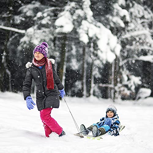 Let's Camp 47" Snow Sled Board, 2-Pack Superior Foam Recreational Snow Sleds For Adults, Ultimate Snowboard Toys With 4 Handles And Pull Rope For Winter Fun #TOP3