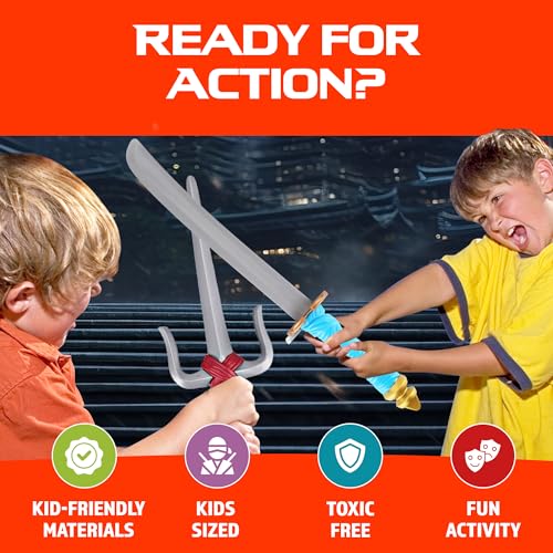 liberty imports ninja toy weapons kids role play set with 2 katana swords 2 sais 4 shuriken and bo staff for children dress up pretend play battles