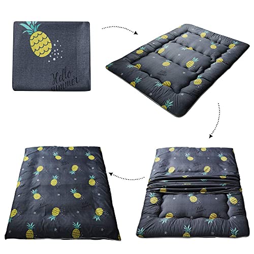 image for MAXYOYO Grey Pineapple Japanese Floor Futon Mattress, Tatami Floor Mat
