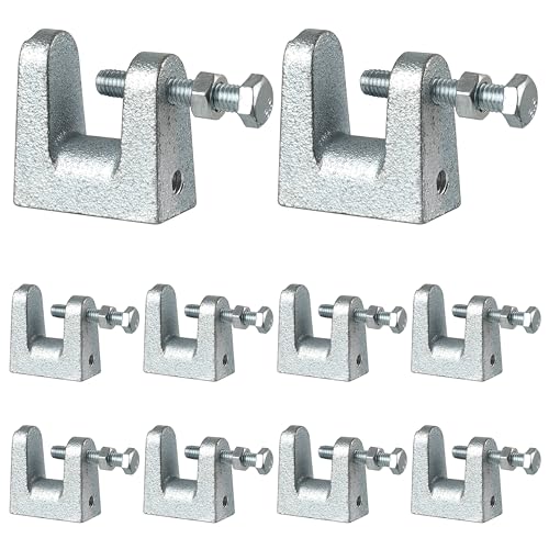 SYSTERM Trägerklammer Halterung aus verzinktem Stahl für Lüftung und andere Systeme. M6 (6mm), M8 (8mm), M10 (10mm). Set von 10 Stück. (Schraubengröße M8-8mm)