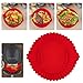 Souarts Heißluftfritteuse Silikonform Backblech rund, Airfryer Zubehör Silikon Wiederverwendbar Universal Antihaft Luftfritteuse Matten, Luftfritteuse Tablett(Rot 19x6cm,1PC)