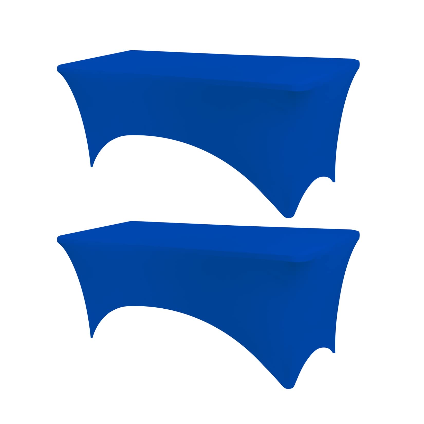 BDDC Fitted Table Covers for 6 Foot Tables, Spandex Table Covers 6ft, Blue Table Clothes for 6 Foot Rectangle Tables, Tablecloths for Parties, Banquet, and Festival (2 Pcs)