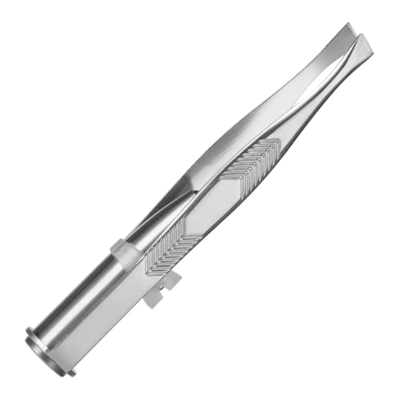 Zgxnyi Silver Eyebrow Tweezers 1Pcs Portable Stainless Steel Button Cell Smart Design Eyebrow Hair Remove Tweezer(Silver)