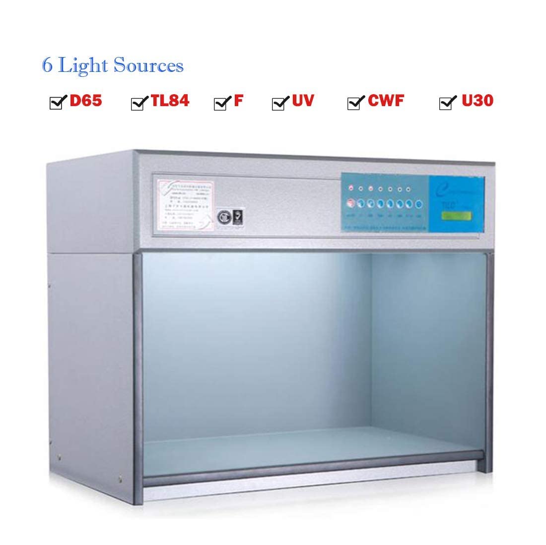 Color Assessment Cabinet Color Matching Box with 6 Light Sources D65 TL84 F UV CWF U30 with Voltage 110V or 220V