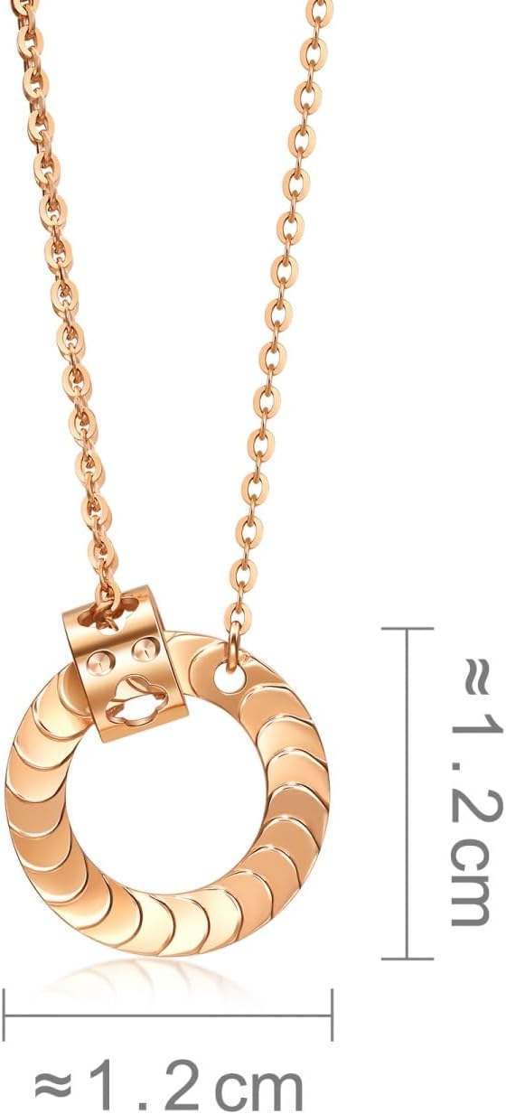 CHOW SANG SANG Delicate Gold 18K Rose Gold MINTY Collection Hoop Circle Necklace for Women 94295N | 18.5 Inches, (47 CM)