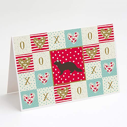 Caroline's Treasures CK5296GCA7P Sable Marten Love Greeting Cards and Envelopes Pack of 8, Red Blank Cards with Envelopes Whimsical A7 Size 5x7 Blank Note Cards