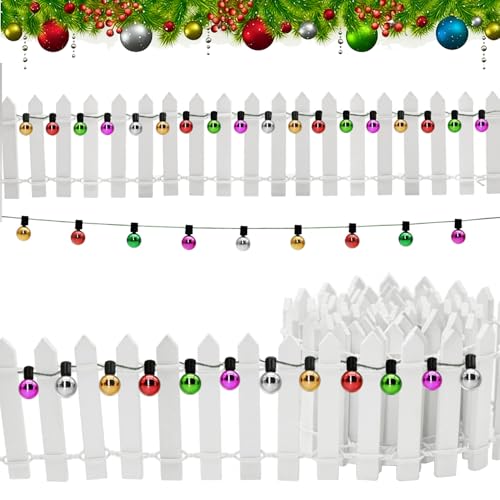 Navidad Mini Valla de Madera,Maderas en Miniatura Jardín,Flexible Decoración,Pequeña Vallas en Miniaturas,Juguete para Adorno,Manualidades,Bricolaje,Micro Planta