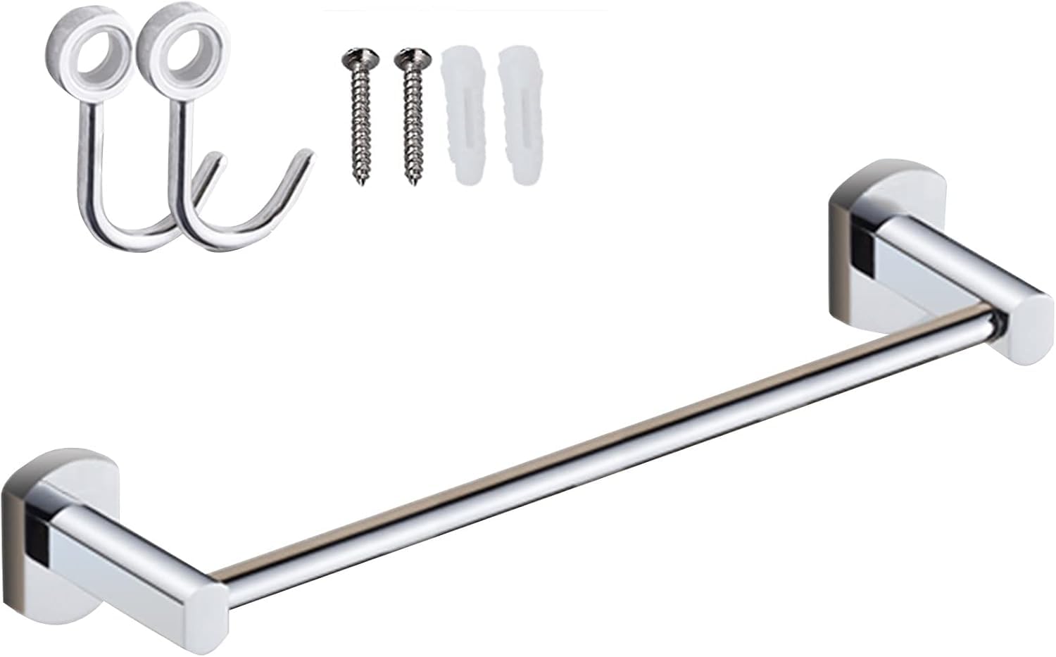 30Cm-80Cm Adjustable Wall Mounted Towel Bar Rail | All Copper Holder With Double Hooks For Bathroom And Kitchen,30cm