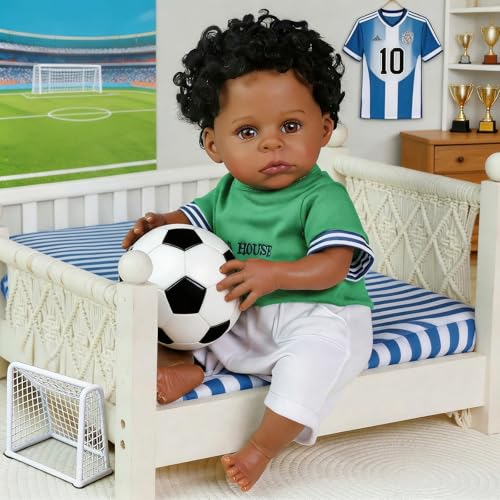 Muñeca Reborn Realista Niño Afroamericano 20 Pulgadas miniatura 4
