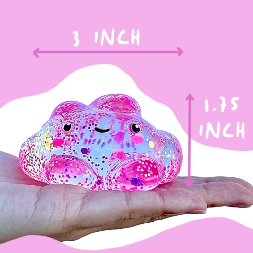 Kiedle Premium Cloud Stress Ball, Odor-Free Slow Rise Crystal Clear Nice Sensory Squishy Cute Fidget Toy - Easy to Clean - Durable - Gift-Ready - Children Safety Certificate & ASTM Certified 3+ - Image 4