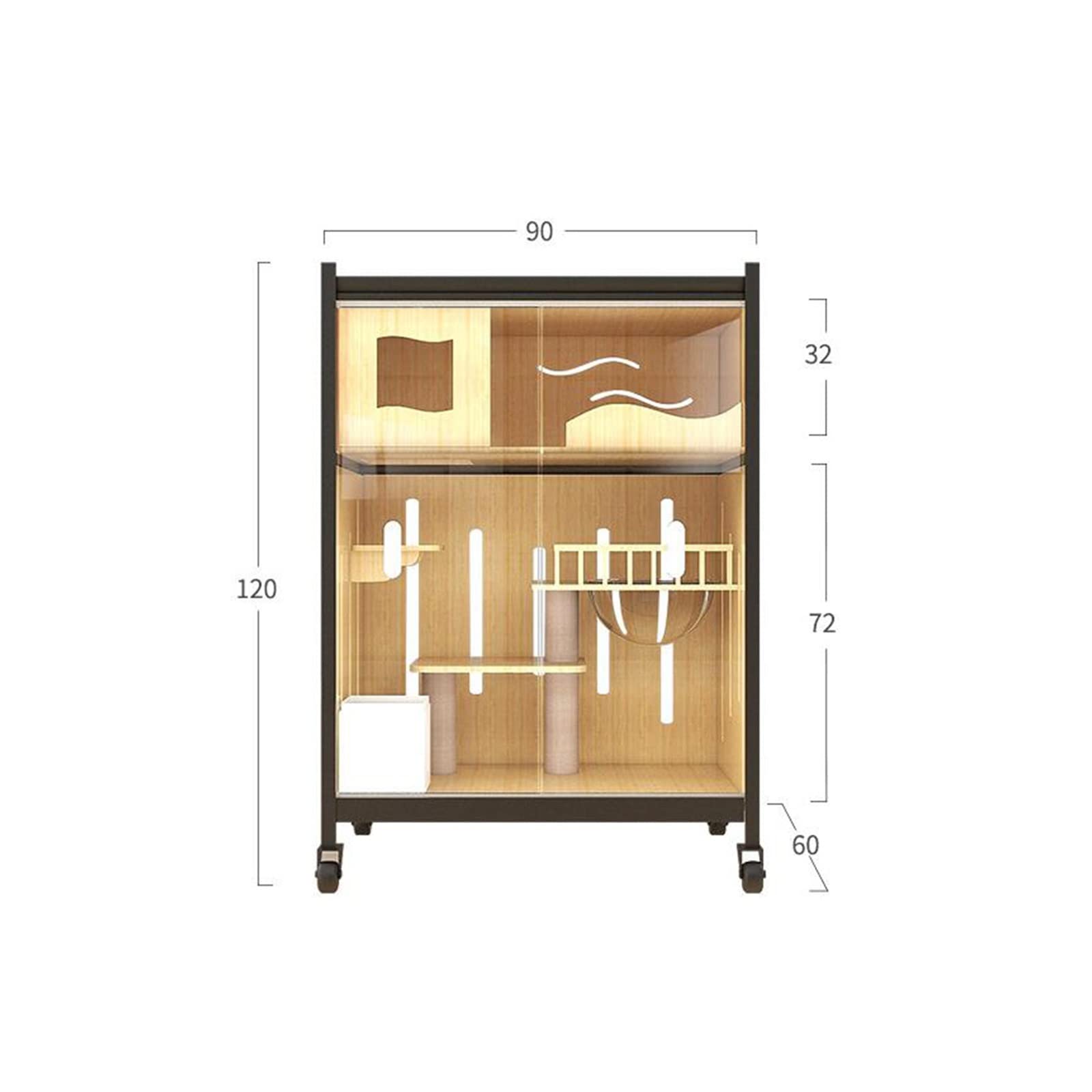 villa per gatti Gabbia for gatti a doppio strato villa for sala parto gabbia for di grandi dimensioni (T1) Per interni