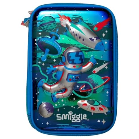 Smiggle 'Splendour' Triple Hardtop Pencil Case (Blue Outer Space) Cover
