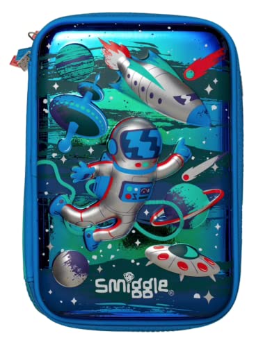 Smiggle 'Splendour' trippel hårt pennfodral (blå yttre rymd), BLÅ, Hardtop pennfodral