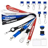 AT1nTen Custom Lanyards Personalized 50-5000PCS Bulk, Customized Neck Lanyard with Text/Logo/Photo/Name/Message, for Women Men, Event, Keys, Id Badges, Teacher, Office, Cruise, School, Companies