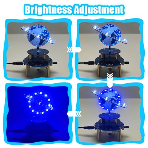 pemenol soldering practice project kit diy globe planetary motion soldering kit rotating universe model electronic kit with music brightness adjustable for stem education high school college present