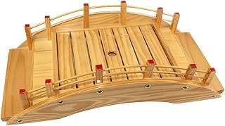 WSHA Bamboo Sushi Boat Arch Bridge Sushi Bridge Boats Creative Sashimi Plate Platter, 100% Food Safe & Eco Friendly, for Home & Restaurant,S