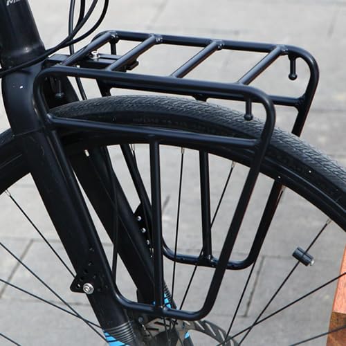 Migliore stabilità: il design a struttura trapezoidale del nostro portapacchi anteriore per bicicletta rafforza ulteriormente il telaio complessivo e presenta una speciale area di fissaggio avvitata che migliora il supporto laterale e verticale.