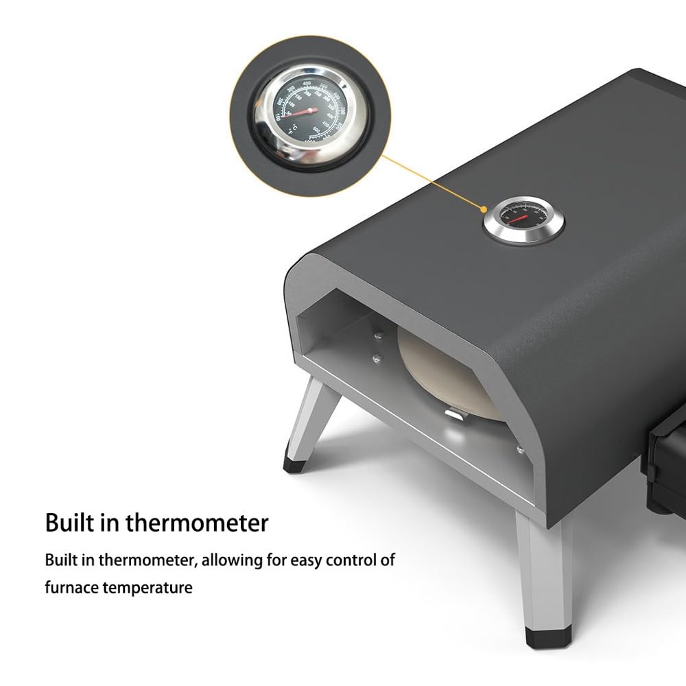 Forno per pizza a gas per esterni, portatile, 30,5 cm, per esterni, professionale, con funzione di rotazione, ideale per qualsiasi cucina all'aperto